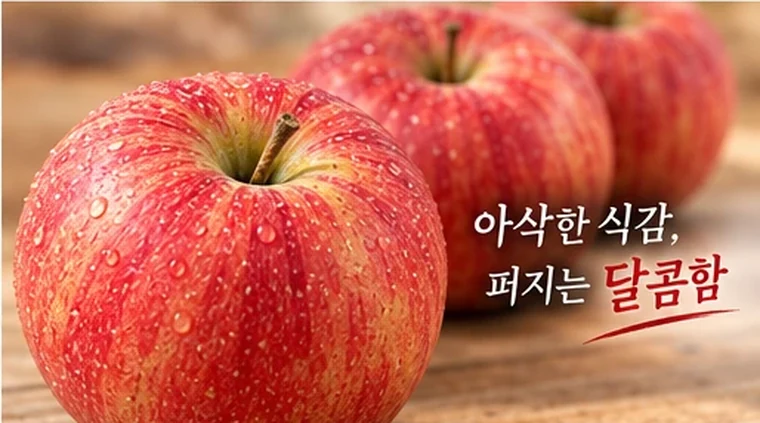 아삭한 식감, 퍼지는 달콤함 — 사과 가까이서 본 모습